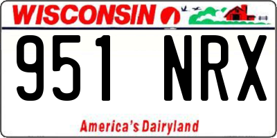 WI license plate 951NRX