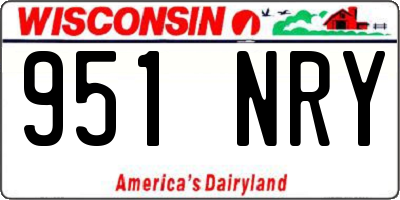 WI license plate 951NRY