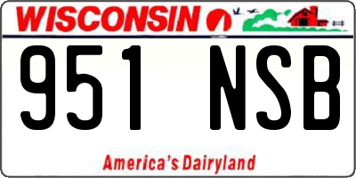 WI license plate 951NSB