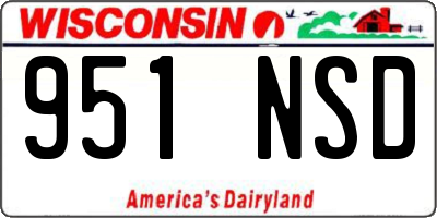 WI license plate 951NSD
