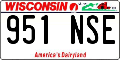 WI license plate 951NSE