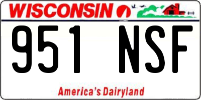 WI license plate 951NSF