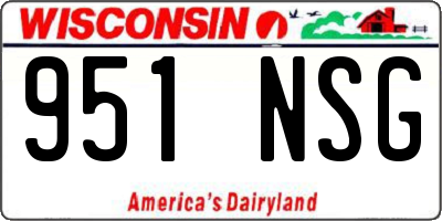 WI license plate 951NSG