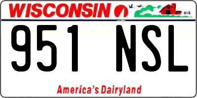 WI license plate 951NSL