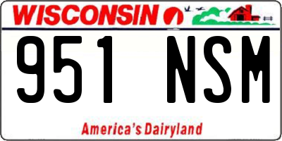 WI license plate 951NSM