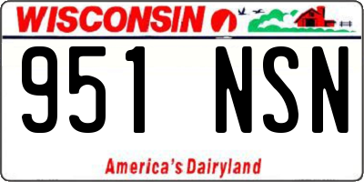 WI license plate 951NSN