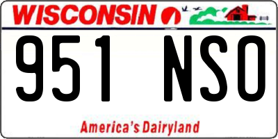 WI license plate 951NSO