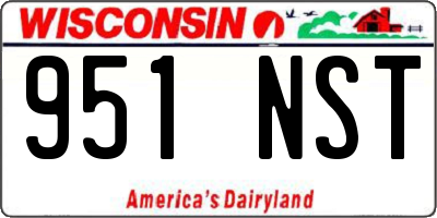 WI license plate 951NST