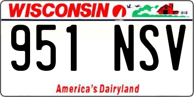WI license plate 951NSV