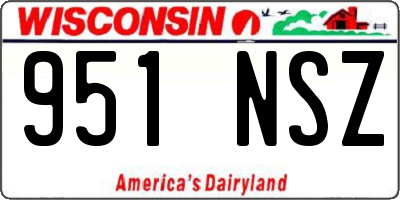 WI license plate 951NSZ
