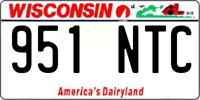 WI license plate 951NTC