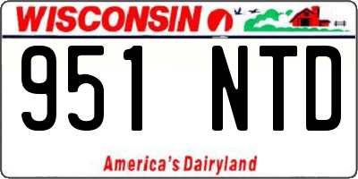 WI license plate 951NTD