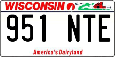 WI license plate 951NTE