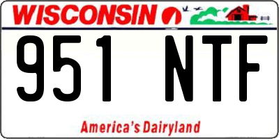 WI license plate 951NTF