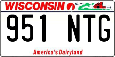 WI license plate 951NTG