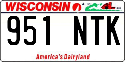 WI license plate 951NTK