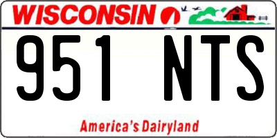 WI license plate 951NTS