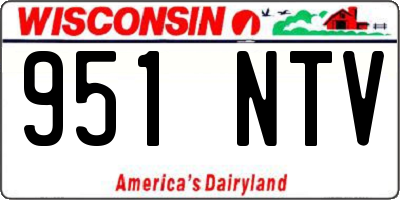 WI license plate 951NTV