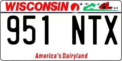 WI license plate 951NTX