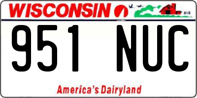 WI license plate 951NUC