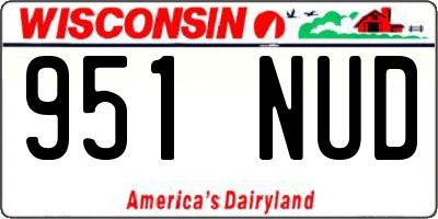WI license plate 951NUD