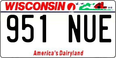 WI license plate 951NUE