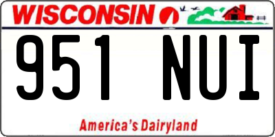 WI license plate 951NUI