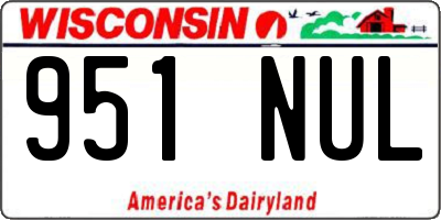 WI license plate 951NUL