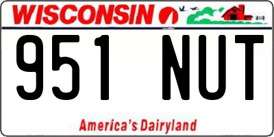 WI license plate 951NUT