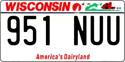 WI license plate 951NUU