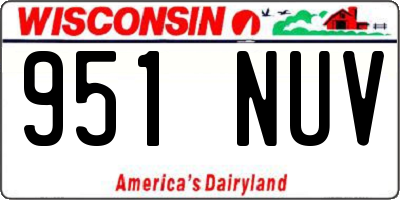 WI license plate 951NUV
