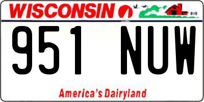 WI license plate 951NUW