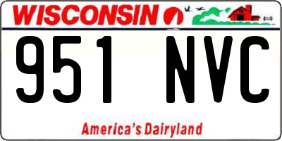 WI license plate 951NVC