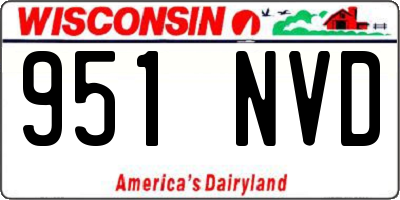 WI license plate 951NVD
