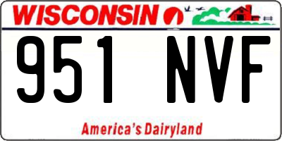 WI license plate 951NVF