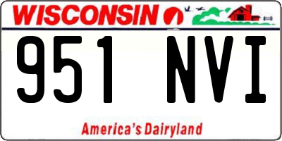 WI license plate 951NVI