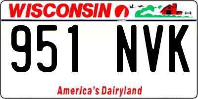 WI license plate 951NVK