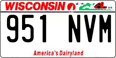 WI license plate 951NVM
