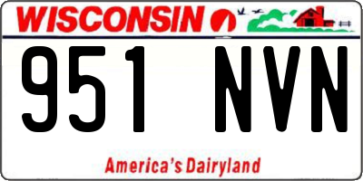 WI license plate 951NVN