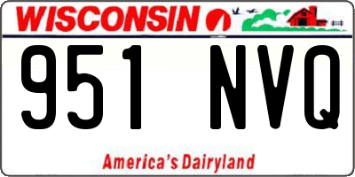 WI license plate 951NVQ