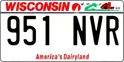 WI license plate 951NVR
