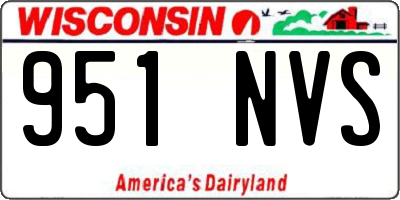 WI license plate 951NVS