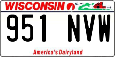 WI license plate 951NVW