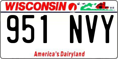 WI license plate 951NVY