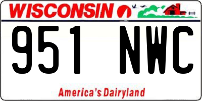WI license plate 951NWC