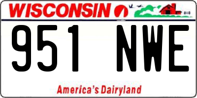 WI license plate 951NWE