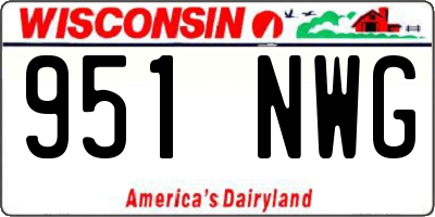 WI license plate 951NWG