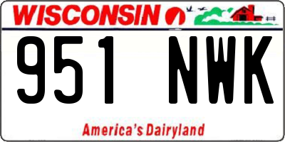 WI license plate 951NWK