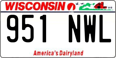 WI license plate 951NWL