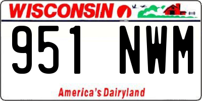 WI license plate 951NWM